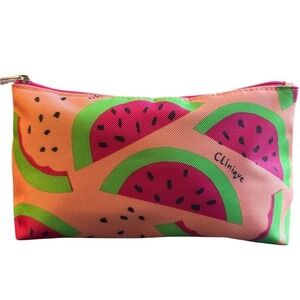Clinique Makeup Bag Women Small Pink Watermelon Excellent Donald Robertson Pouch